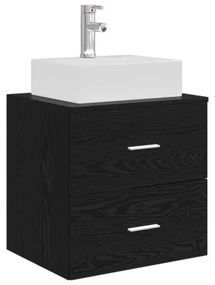 Image de VidaXL Meuble-lavabo mural en chêne noir 49,5 x 41 x 62,5 cm