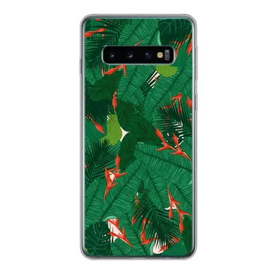 Produktbild von MuchoWow® Handyhülle Schutzhülle Hülle für Samsung Galaxy S10 Blumen - Blätter - Muster Silikon Softcase Handy Hülle - Handytasche