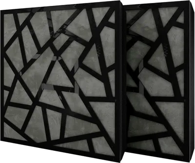 Obrázek produktu pro Balení po 2 kusech – akustický panel s velurovým potahem a montážní sadou | 50 x 50 x 5 cm | Absorpce, difúze a izolace zvuku | [SKYROSS – černý plast | šedá]
