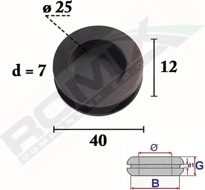 Produktbild von Tülle C70404, 5 Stück, Außendurchmesser 30 mm, Innendurchmesser 25 mm, Höhe 12 mm