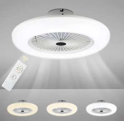 Immagine prodotto di Ventilatore da soffitto 80W 3 velocità luce/ventilatore commutabile separatamente per soggiorno sala da pranzo camera da letto