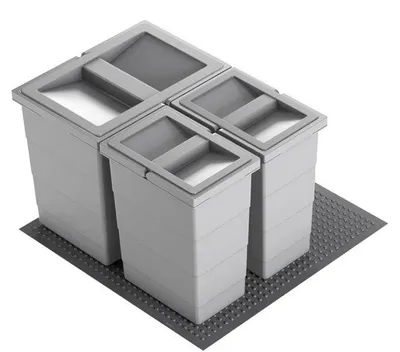 Produktbild von Hailo Abfallsammler 3201633 Allegro 295 Einsatz 2x 8 + 18 L Hellgrau