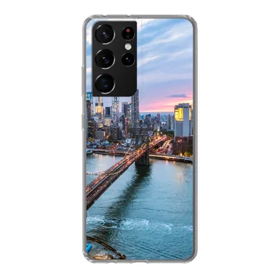Produktbild von MuchoWow® Handyhülle Schutzhülle Hülle für Samsung Galaxy S21 Ultra New Yorker Skyline an der Brooklyn Bridge Silikon Softcase Handy Hülle - Mobiltelefon