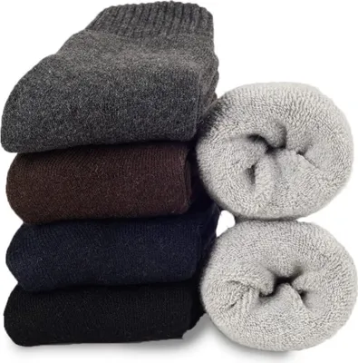 Produktbild von Herren Thermosocken, 5 Paar warme Wintersocken mit dicker Frotteesohle, Größe 39-45