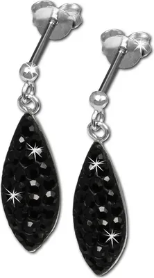 Produktbild von SilberDream Damen Ohrringe Träne Zirkonia schwarz Ohrstecker 925 Silber D2GSO400S