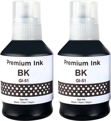 Productafbeelding van GI51 GI-51 inktflessen compatibel met Canon GI-51BK - Set van 2 - Zwart