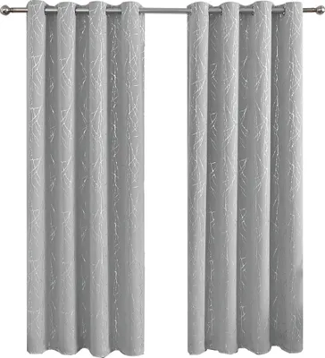 Produktbild von INF Elegante Verdunkelungsvorhänge 2er Set - Polyester, Milchkaffee, Wohnzimmer Grau S