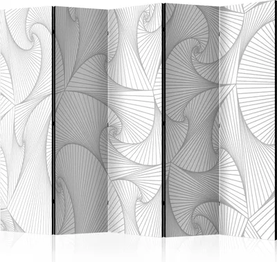 Produktbild von Akusticher Raumteiler 3D Effekt Abstrakt Foto Paravent 225x172 cm beidseitig auf Vlies-Leinwand bedruckt Akustikschaum Trennwand Spanische Wand Sichtschutz Home Office grau a-A-0254-z-c
