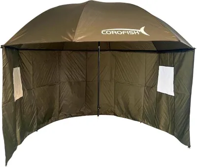 Produktbild von Corofish Outdoor Fishing Umbrella with Half Shelter Bogenmaß 3,00m Schirmzelt Angelschirm Sonnenschirm Regenschirm