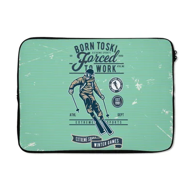 Produktbild von MuchoWow® Laptop Hülle 14 ZollSkianzug - Retro - Grün Laptoptasche - Laptoptasche - Stoßsicher - Schutzhaube
