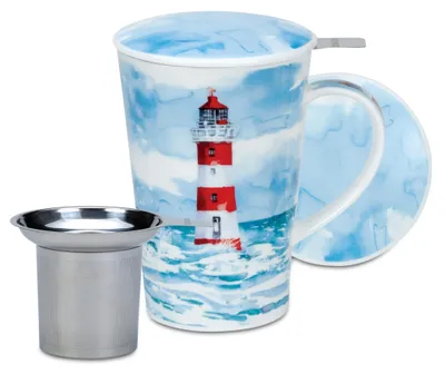 Tee-Ei Set aus Keramik, 0,44 l, mit Deckel