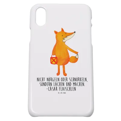 Produktbild von Mr. & Mrs. Panda Iphone 10 Handyhülle Fuchs Laterne - Weiß - Geschenk, Optimistisch, Positiv, Cover, Füchse, Sankt Martin, Handy, Hülle, X