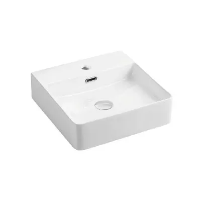 Obrázok produktu pre Mereo Keramika - Umývadlo na dosku, 420x425 mm, s prepadom, otvor na batériu, biela UC424212
