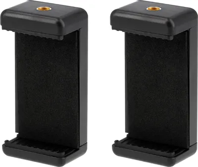 Produktbild von 2er Set Universal Smartphone Halterung mit 1/4 Zoll Gewinde - Leichter Handyhalter für Stativ, Tripod & Kamera (60-80mm)