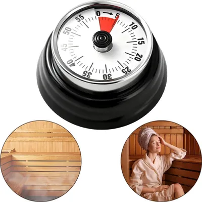Produktbild von Mechanischer Edelstahl-Saunatimer, Eieruhr für Sauna & Spa, bis 55 Minuten, zuverlässiger Selbstantrieb
