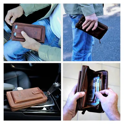 Produktbild von Handgefertigter Reiseorganizer aus Leder für Reisepass und Dokumente