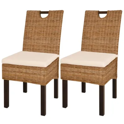 Produktbild von Esszimmerstuhl 2 Stk. Kubu-Rattan Mangoholz