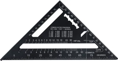 Image de Règle triangulaire 7in Carrée de charpentier Aluminium Portable Outil de mesure pour le travail du bois pour le bricolage