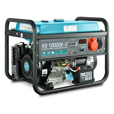 Produktbild von Könner & Söhnen KS 10000E-3 Stromerzeuger, 18 PS 4-Takt Benzinmotor, E-Start, Automatischer Spannungsregler, Anzeige, 1x16A (400V), 1x16A (230V)