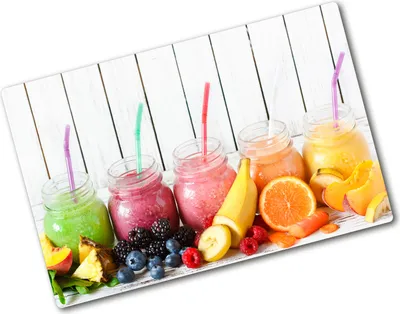 Produktbild von Tulup Glas Herdabdeckplatte - 80x52 cm - Glaskeramikkochfeld-Abdeckung Spritzschutz Glasabdeckplatte - Einteilig - Essen & Getränke - Fruchtcocktails - Mehrfarbig