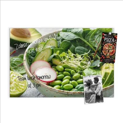 Produktbild von Magnettafel 60x40cm Pinnwand Whiteboard beschreibbar - Gesunder Salat