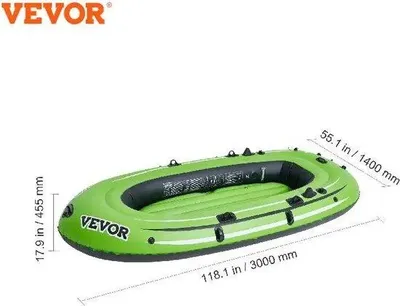 Image de Bateau à rames gonflable - PVC - 4 personnes - capacité de charge de 499 kg - pompe et rames incluses