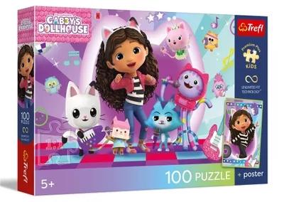 Produktbild von Trefl - Puzzle 100 Teile, Die Bunte Welt der Katzen,Gabby 5+