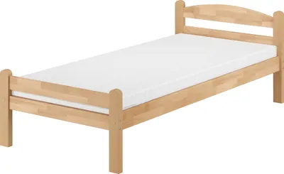 Produktbild von Einzelbett Buche massiv 90x200 Bettgestell und wählbare Ausstattung V-60.45-09Rollrost und Matratze inkl.