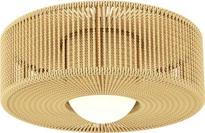 Produktbild von Deckenleuchte, Boho-Deckenlampe Hängend mit G9 LED Fassung, Lampenschirm aus Hanfseil Rund