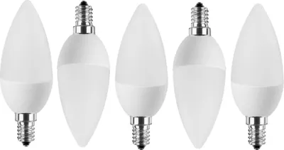 Imagen del producto de 5 x Blulaxa LED Leuchtmittel Kerzenform 5W = 40W E14 matt 470lm warmweiß 2700K 200°
