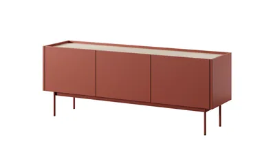 Produktbild von TV-Schrank : Korpus und Front: Ziegel, Linea-Eiche TOP, 144 x 55 x 37 cm
