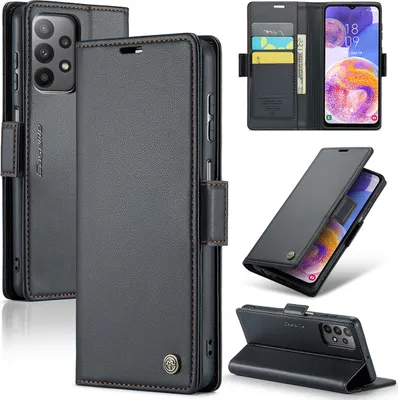 Immagine prodotto di Custodia Galaxy A23, carta di blocco RFID, custodia in pelle avanzata con funzione stand per Samsung Galaxy A23 5G/4G Nero