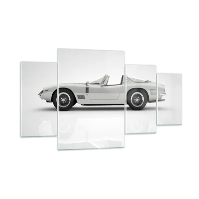 Produktbild von Bilder auf glas - 4 Teile - Sportlich Auto Vintage - 160x90cm - Glasbilder - Wandbilder - Bilder - zum Aufhängen bereit - Wanddekoration aus Glas - Glas Bilder - Wandbild auf Glas - GDL160x90-4872