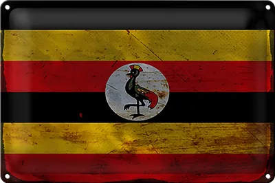 Produktbild von Blechschild Flagge Uganda 40x30cm Flag of Uganda Rost