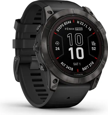 Obrázok produktu pre Garmin fenix 7X Pro - Sapphire Solar Edition - 51 mm - polymér vystužený vláknami - inteligentné hodinky s remienkom - silikónové - čierne - veľkosť zápästia: 127-210 mm - displej 3,556 cm (1,4")