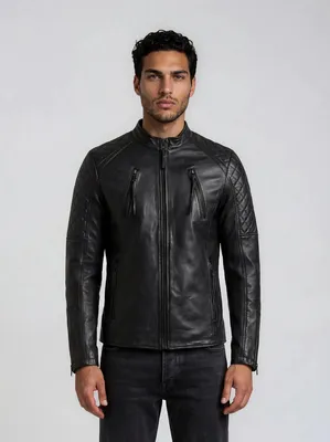 Produktbild von Franky Herren Echtleder Lederjacke Schwarz XL