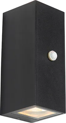 Produktbild von Moderne Wandleuchte Schwarz IP44 mit Bewegungsmelder Baleno II