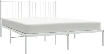 Obrázek produktu pro Kovový rám postele s čelem bílý 160 x 200 cm