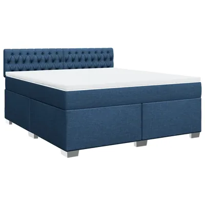Obrázok produktu pre Posteľný rám boxspring s matracom modrý 180x200 cm látka