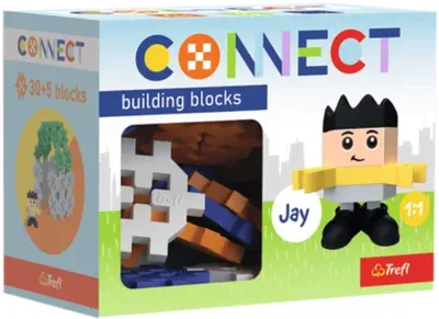 Zdjęcie produktu dla Trefl Zestaw klocków Connect Pocket Boy: Jay, Klocki do budowania, 4 lat(a), Celuloza, Plastik, 35 szt., 126 g