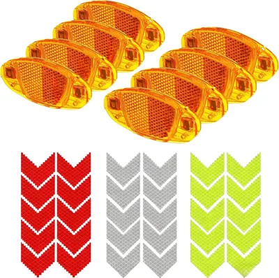 Productafbeelding van Kattenogen fiets, reflectoren fiets + 30 waarschuwingsreflectoren, fietsreflectoren voor en achter, veiligheidsveiligheidsgordel voor MTB, e-bike