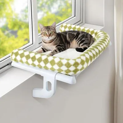 Productafbeelding van Famanu kattenhangmat voor het raam, kussen - groen, maat S