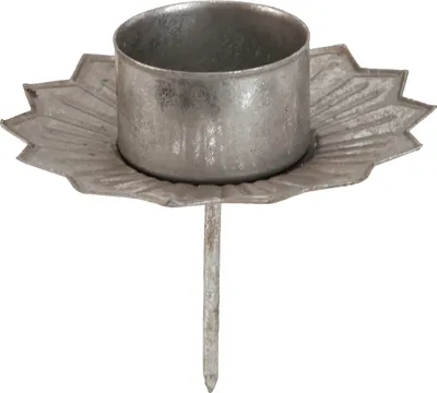 Produktbild von Silberne Teelichthalter zum Stecken Ø9cm H9cm 4er Set Metall Deko Tischdeko Vintage Advent, 4 Stück