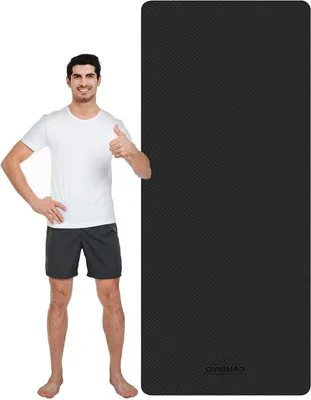 Obrázek produktu pro Yogamata – Podložka na cvičení – Podložka pro fitness – Cvičení doma – Extra dlouhá a široká – 213 x 81 cm – Černá