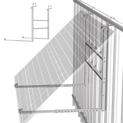 Produktbild von Balkonkraftwerk Halterung für Balkongeländer, 15°–45° verstellbares PV Montageset aus Aluminium für 400–600 W Solarmodule