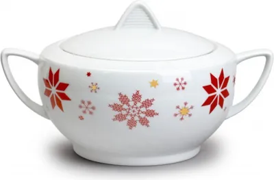 Obrázok produktu pre Thun 1794 Polievková misa, 2,7 l, vianočné červené vločky, Lea, porcelán Thun