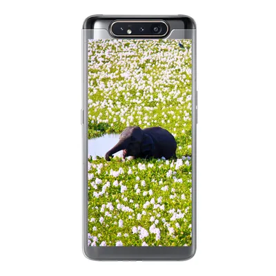 Produktbild von MuchoWow® Handyhülle Schutzhülle Hülle für Samsung Galaxy A80 Elefant - Wasser - Pflanzen - Grün - Natur - Tiere Silikon Softcase Handy Hülle - Schutzdeckel