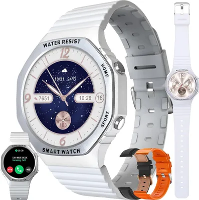Produktbild von Damen-Smartwatch mit Telefonfunktion, 1,32 Zoll wasserdichte Blutdruckmessung, SpO2, 123 Sportmodi, 3 Armbänder, Fitness-Tracket für iOS Android
