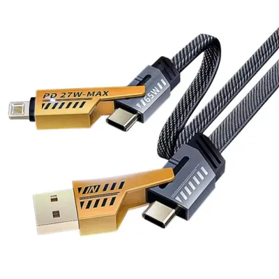 Immagine prodotto di Cavo di ricarica rapida 4 in 1 per iPhone Samsung cellulare Cavo di ricarica multipla USB tipo A-C/C-C