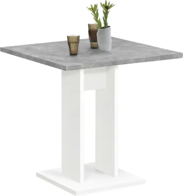 Zdjęcie produktu dla Esstisch >Yvette< in Beton Weiß - 70x77,5x70cm (BxHxT)
